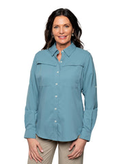 Insect Shield Women’s Elements Lite shirt front pockets for secure outdoor storage