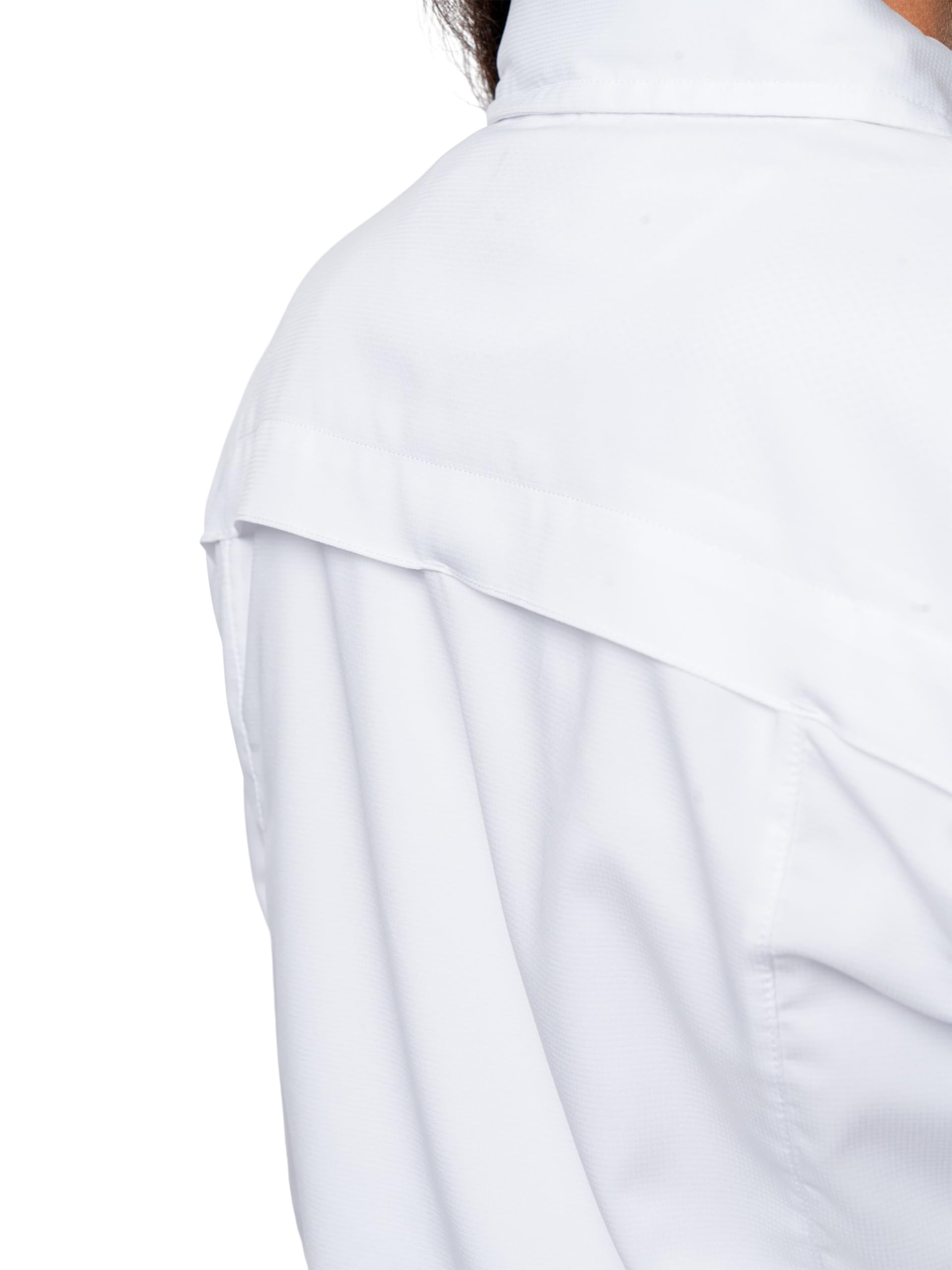 Insect Shield Womens Elements Lite shirt collar detail highlights hidden button-down neck