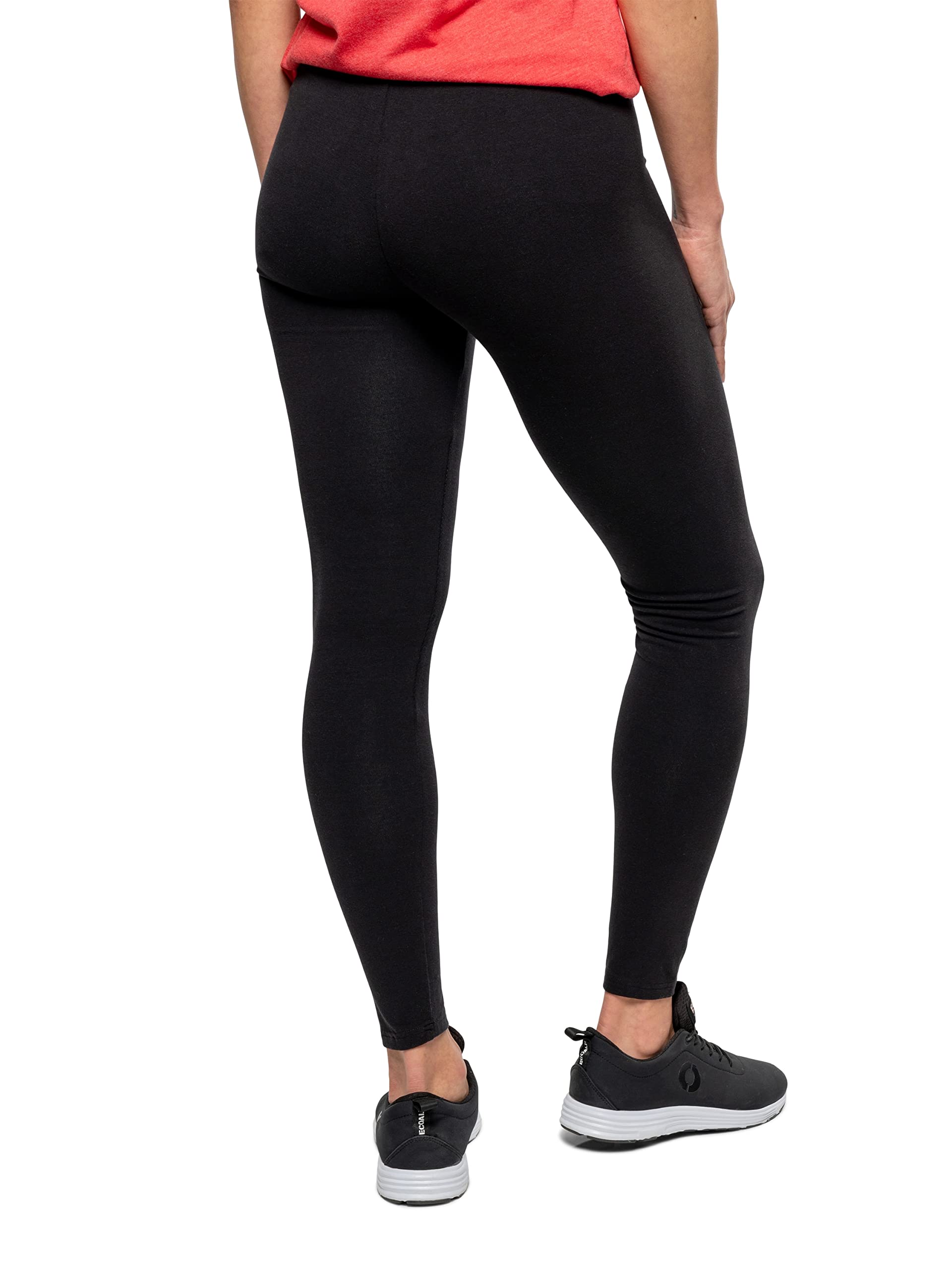 Insect Shield Women's Essential Leggings fabric closeup; durable cotton-spandex blend for easy movement