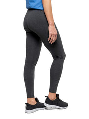 Insect Shield women's leggings charcoal fabric-detail highlights permethrin-treated material for travel and outdoors.