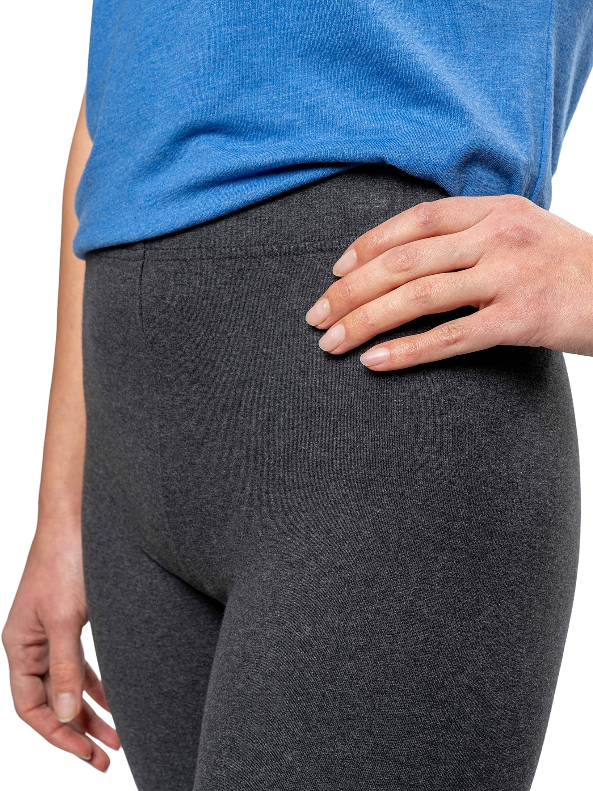 Insect Shield Women's Essential Leggings charcoal worn for outdoor protection against insects.