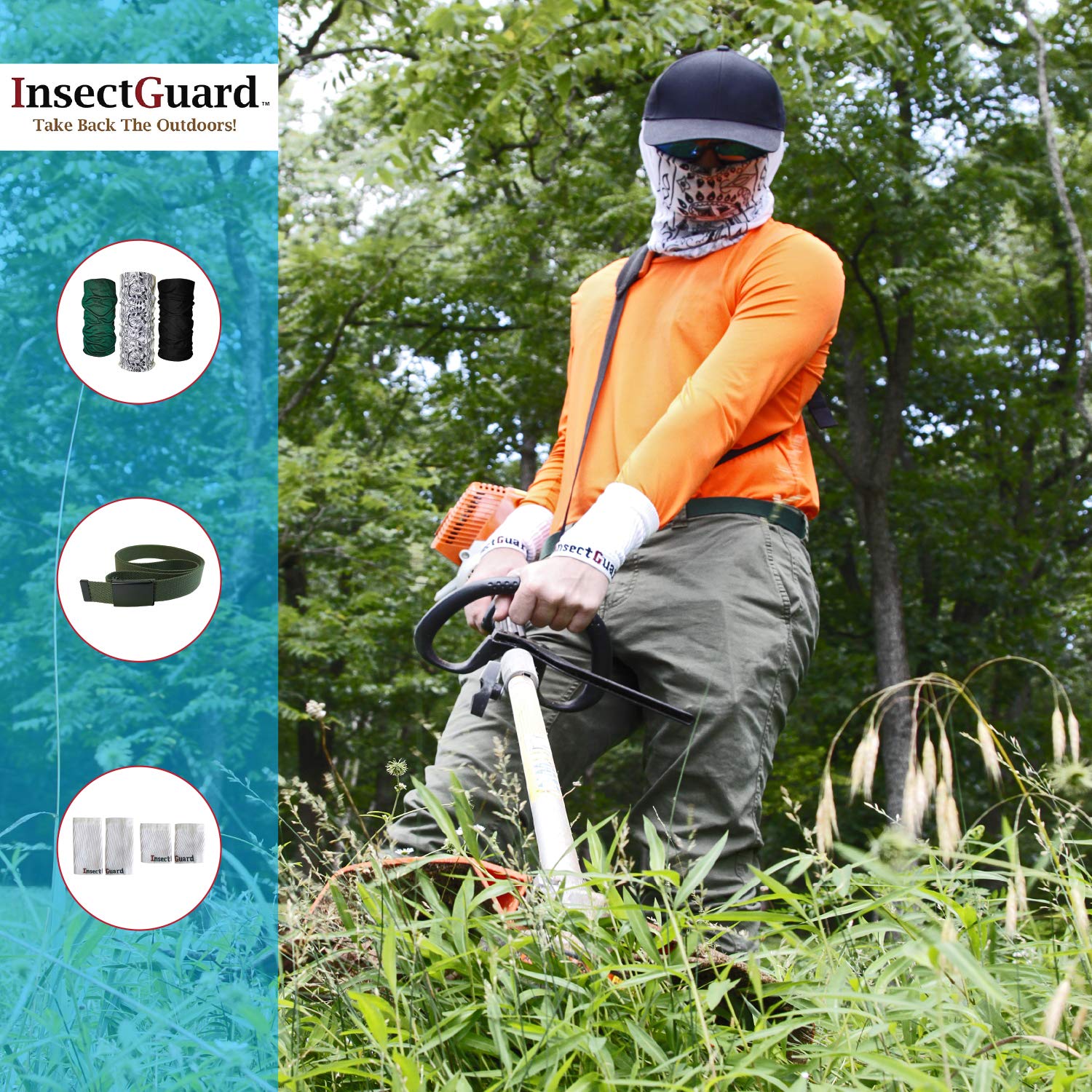 InsectGuard adjustable belt ensures a secure fit for all sizes.