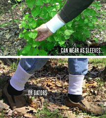 InsectGuard Tick Gaiters wearer setup demonstrates comfortable fit.