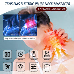 INSHUEY neck massager worn with adjustable strap for hands-free use.