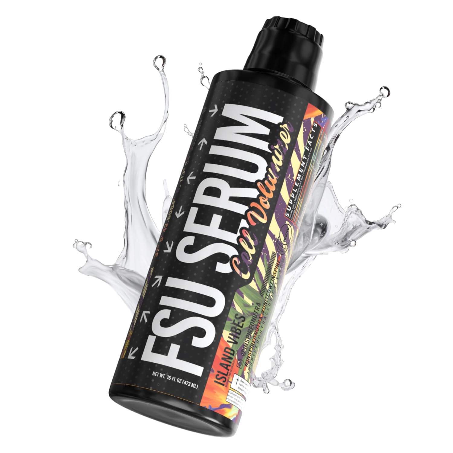 Inspired Nutraceuticals FSU Serum bottle pour highlights glycerol hydration for pumps
