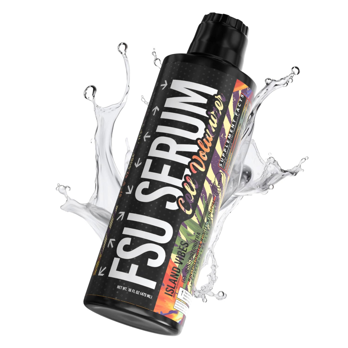 Inspired Nutraceuticals FSU Serum bottle pour highlights glycerol hydration for pumps