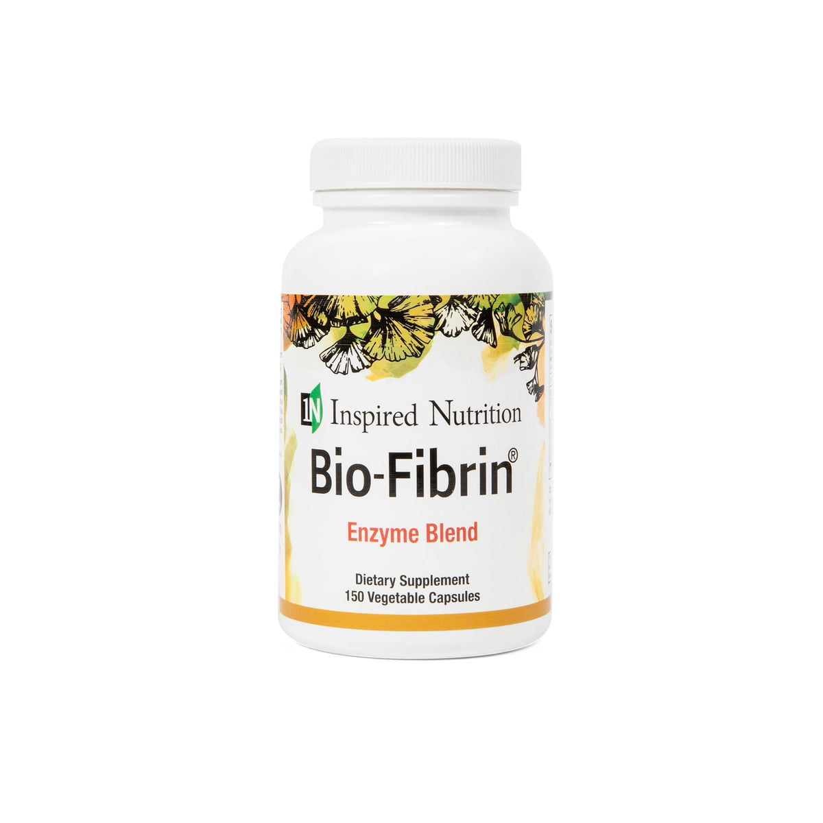 Inspired Nutrition Bio-Fibrin bottle front showing label for daily wellness support