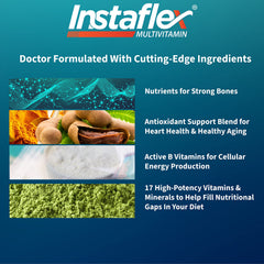 Instaflex Multivitamin packaging displays cGMP badge for quality manufacturing