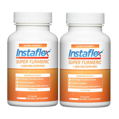 Instaflex Super Turmeric bottle front showing a 60-count package for daily joint support