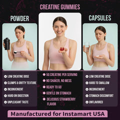 INSTAMART Creatine Gummies GMP facility certification label