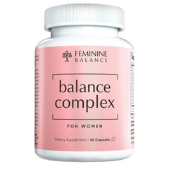 Instant Brands Balance Complex bottle label highlights a 100-billion probiotic blend for vaginal health support.