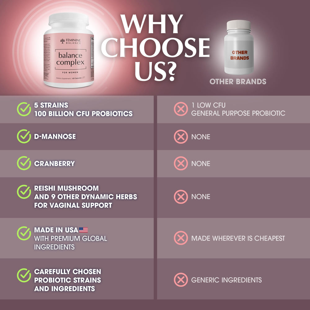 Balance Complex cranberry and D-mannose detail emphasizes urinary balance support.
