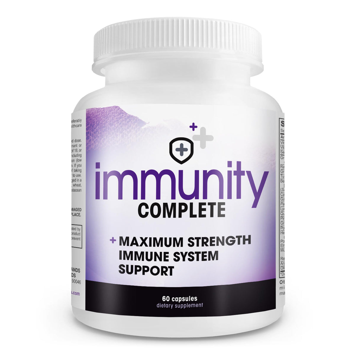 Instant Brands Immunity Complete bottle front view highlighting 20-in-1 immune support.