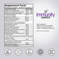 Instant Brands Immunity Complete bottle with glass of water ready for everyday use.