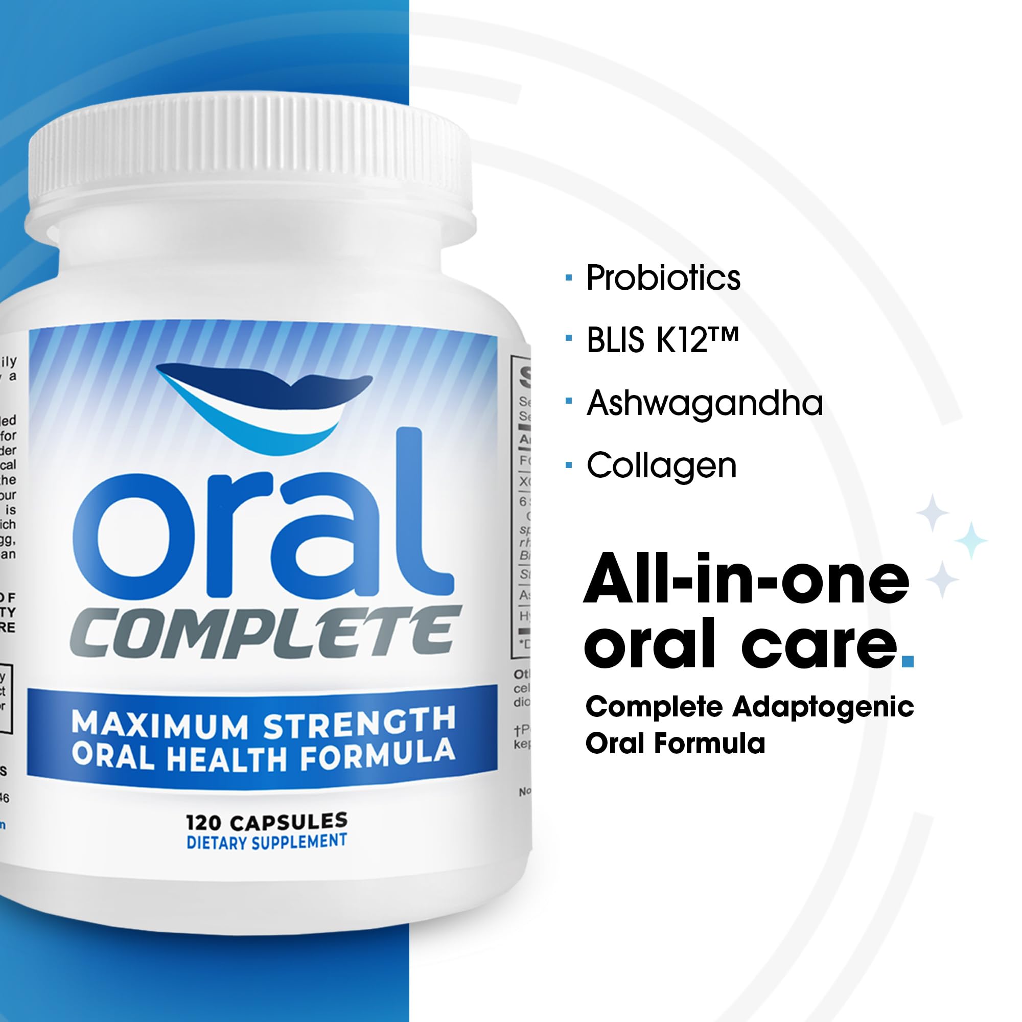 Instant Brands Oral Complete bottle back label highlights ingredients and benefits