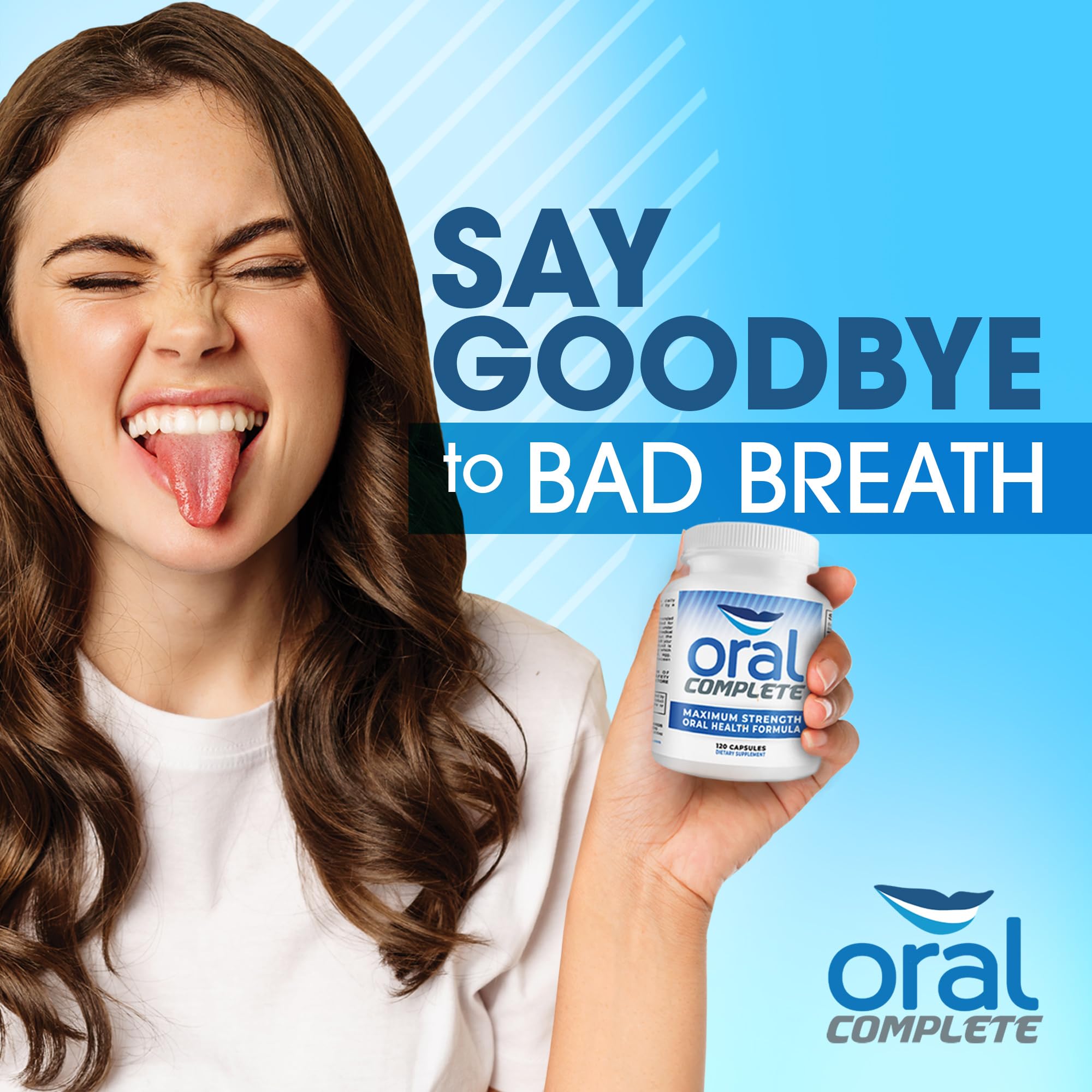 Instant Brands oral probiotics bottle with glass of water conveys easy daily care