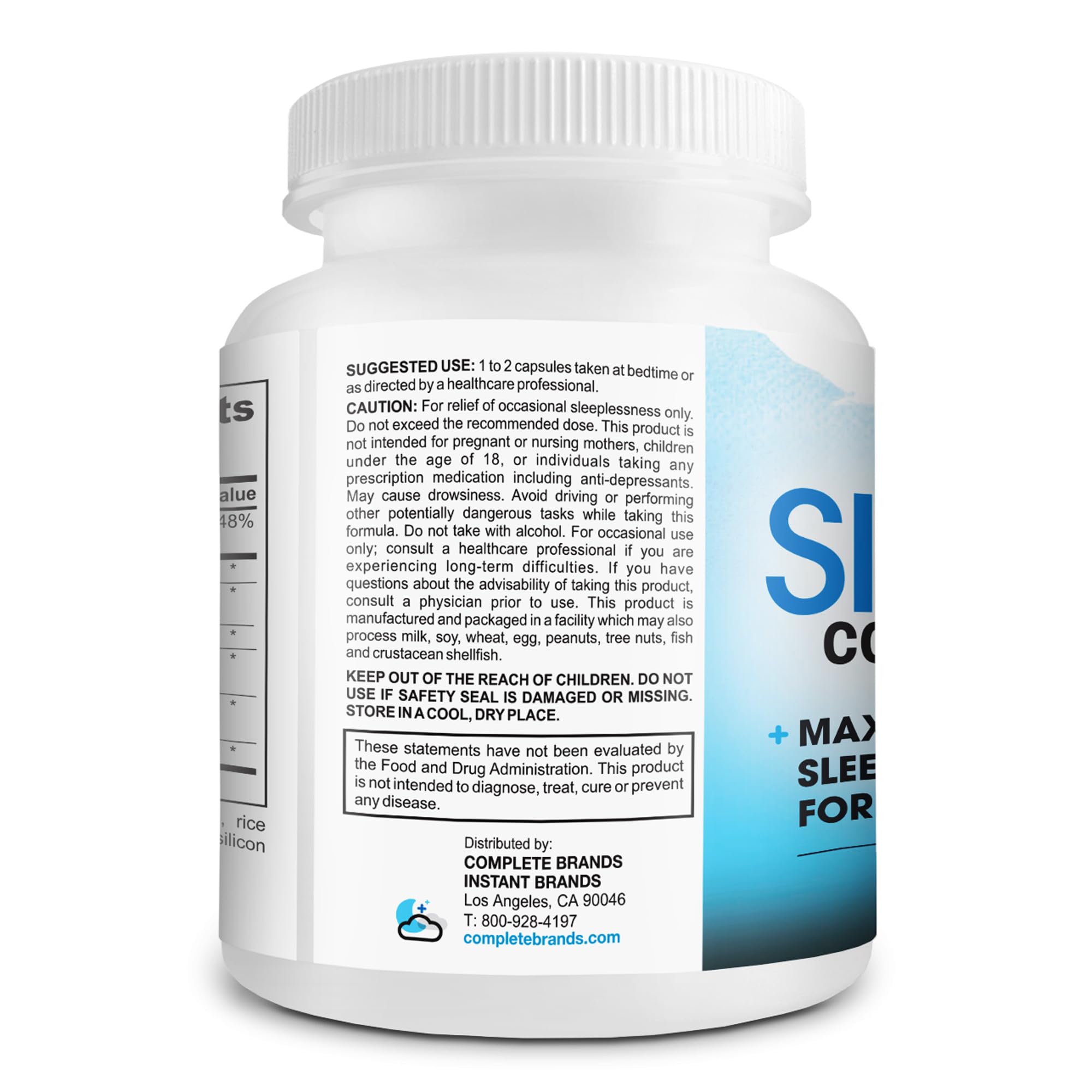 Close-up of Sleep Complete ingredients supporting relaxed wakefulness.