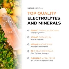 Instant Hydration 1445mg-electrolytes-per-serving label indicating strong mineral support.