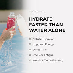 Instant Hydration glass with flavored water after mixing