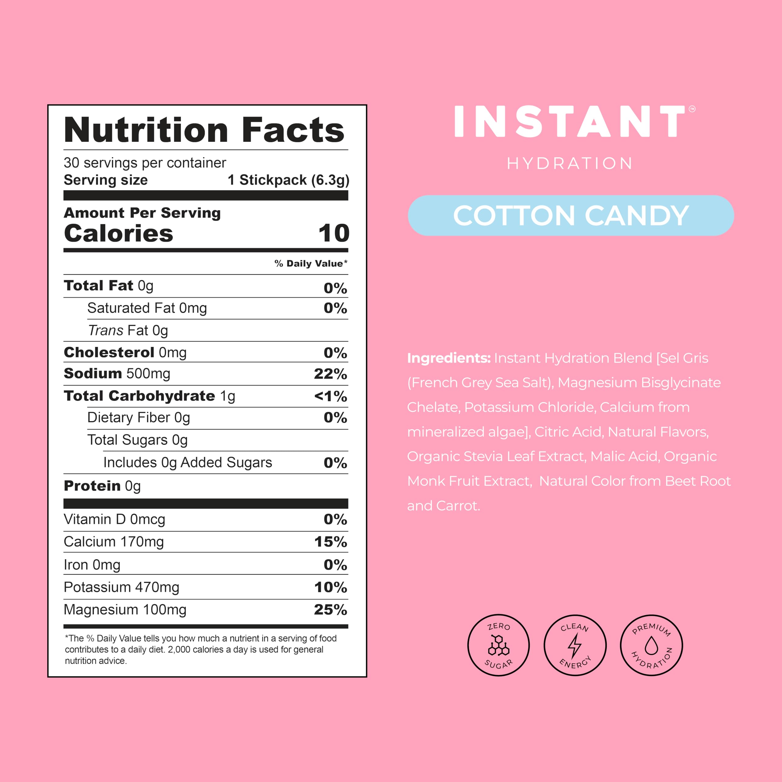 Instant Hydration keto-vegan-gluten-free badge indicating diet compatibility