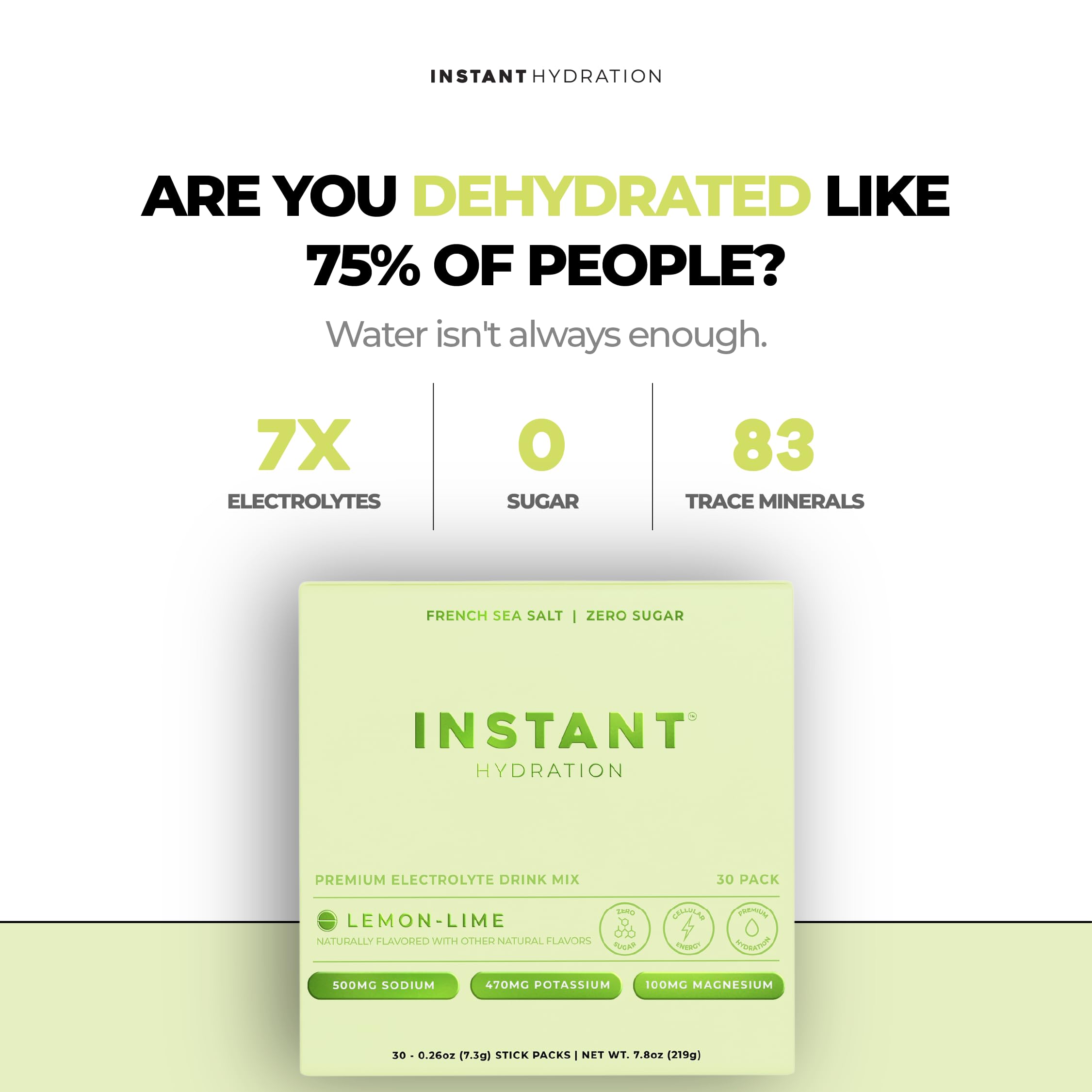 Instant Hydration Lemon Lime being poured into a glass for rapid hydration on the go.