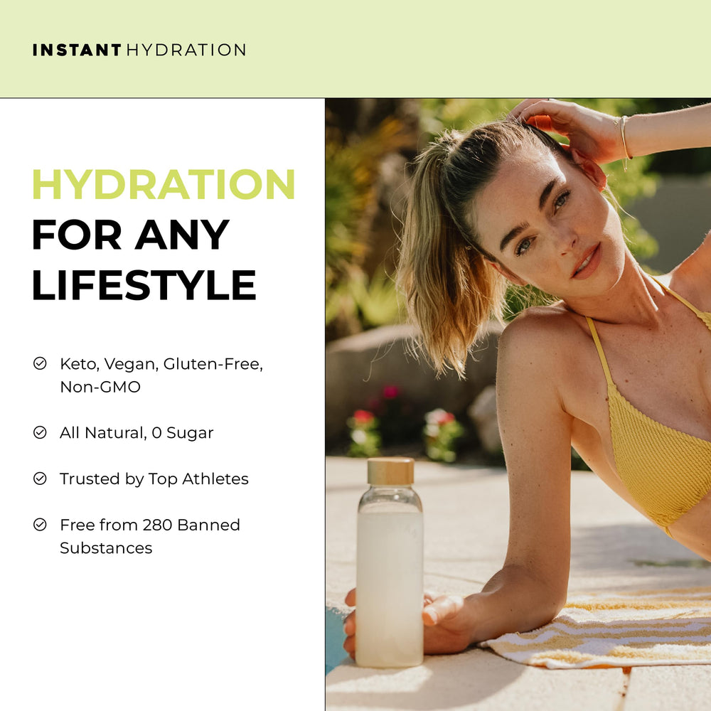 Instant Hydration Lemon Lime sea salt blend highlighting mineral-rich hydration potential.