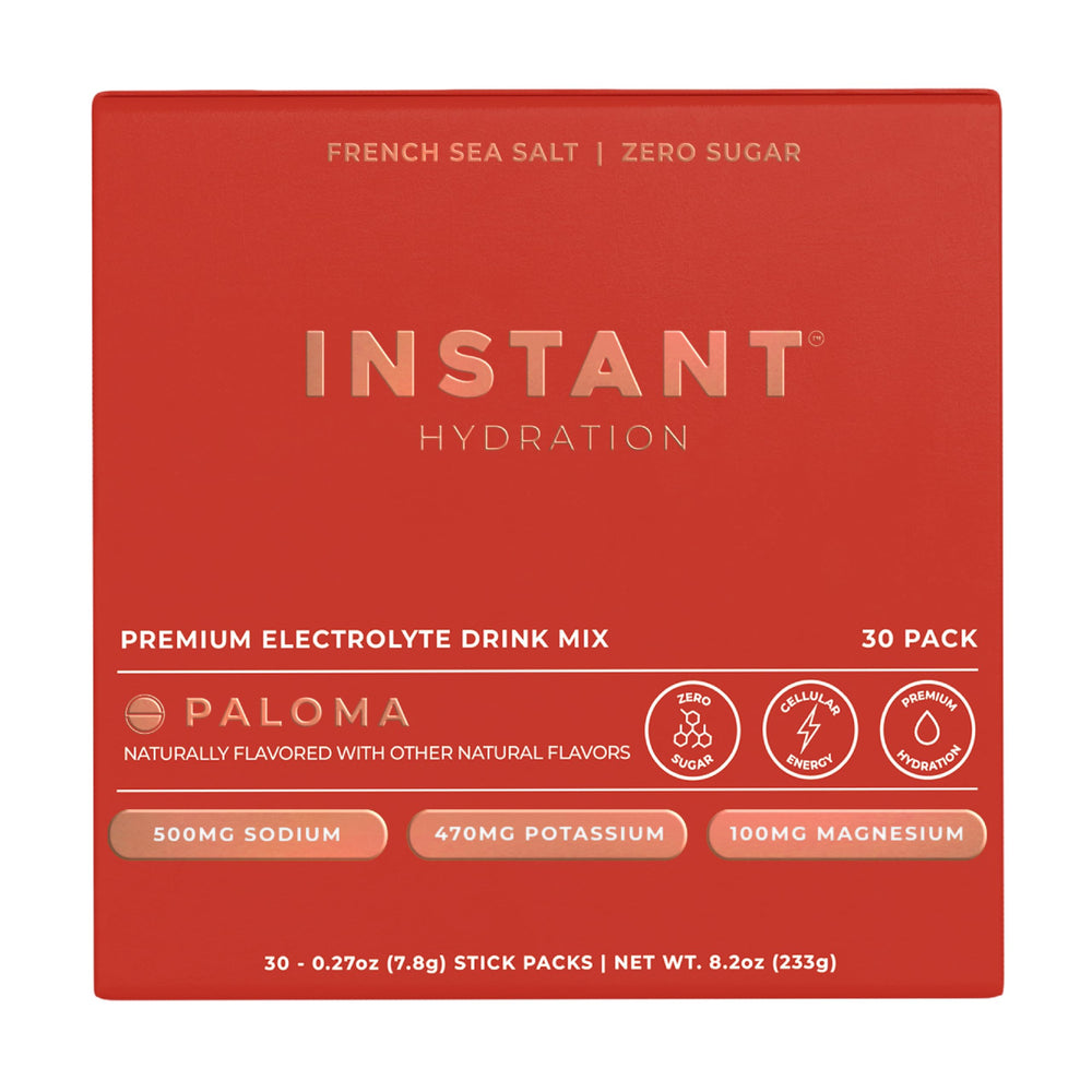 Instant Hydration Paloma electrolyte packets for quick on-the-go hydration.