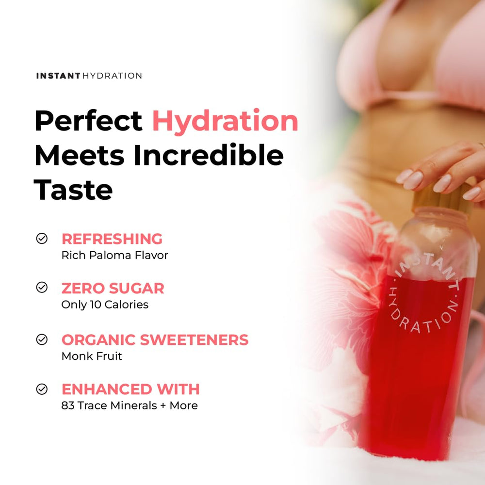 Instant Hydration raspberry drink being stirred into water for refreshing hydration.
