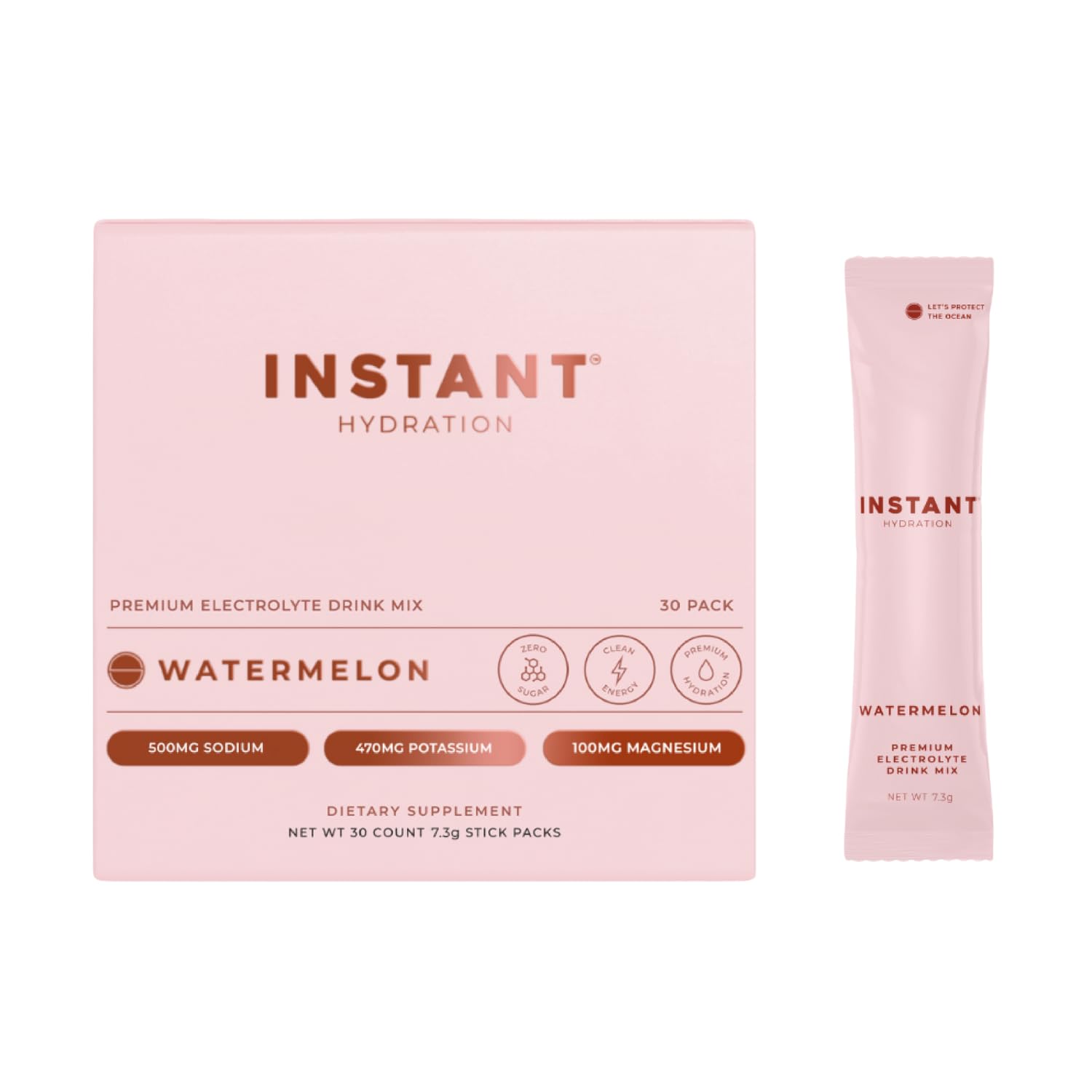 Instant Hydration Watermelon Electrolyte Packets ready for on-the-go hydration.