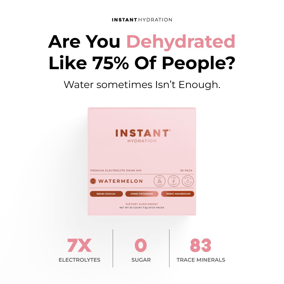Instant Hydration Watermelon packets poured into a glass after a workout.