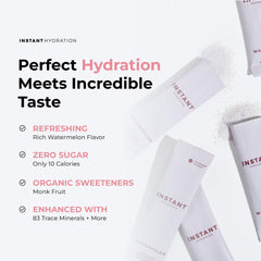 Post-run refreshment with Instant Hydration watermelon electrolyte drink.