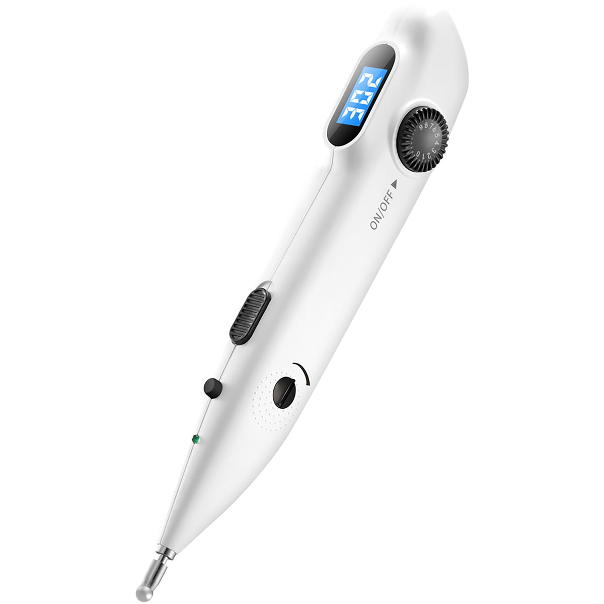 InsurMedic electronic acupuncture pen showing meridian detection for precise point location