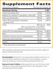 Close-up of Integrative Therapeutics Active B-Complex packaging showing gluten-free and dairy-free claims.