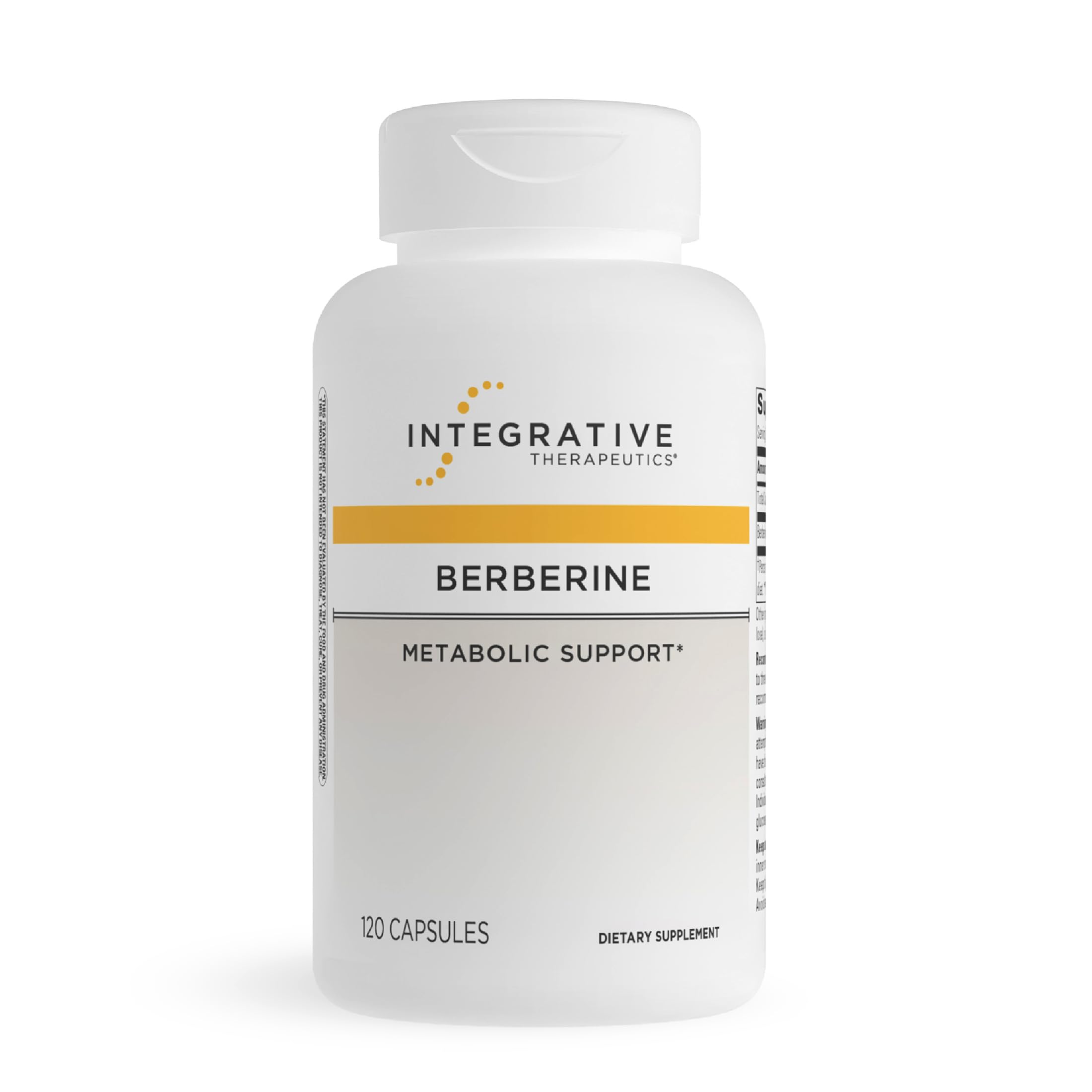 Integrative Therapeutics Berberine bottle on a kitchen counter for daily metabolic support.