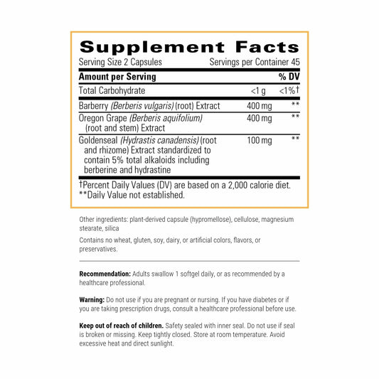 Integrative Therapeutics Berberine Complex capsules on a tray for daily routine.