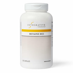 Integrative Therapeutics Betaine HCl bottle on a clean surface for digestive support