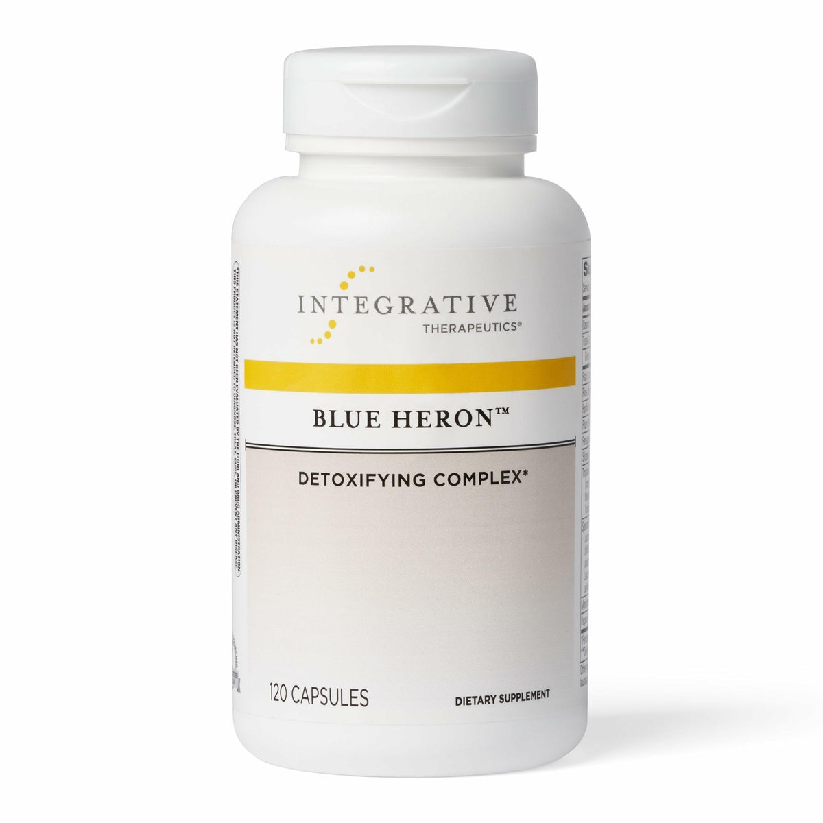 Integrative Therapeutics Blue Heron bottle label highlighting dairy-free digestive support