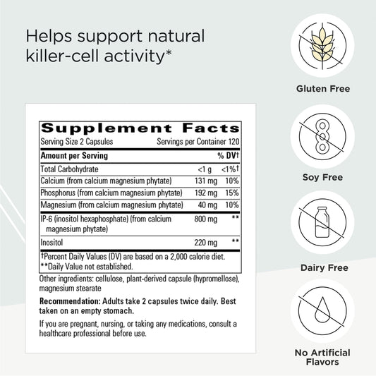 Close-up cap of Cellular Forte showing IP-6 and inositol blend.