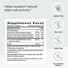 Close-up cap of Cellular Forte showing IP-6 and inositol blend.