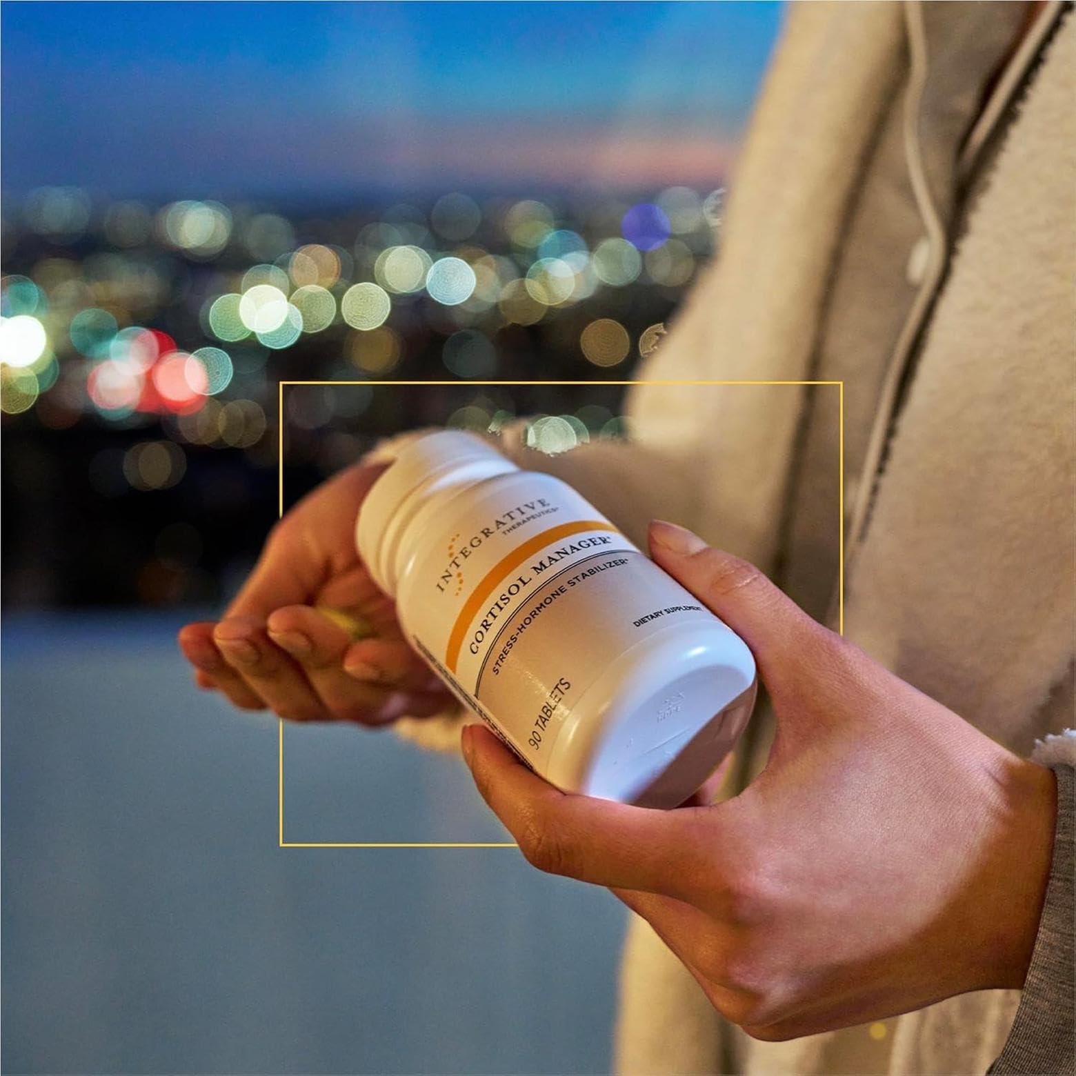 Ashwagandha and L-theanine capsules scene underscores adaptogen-based stress support.