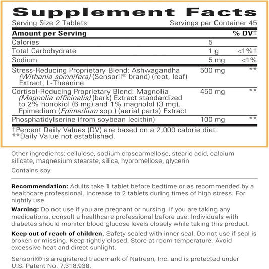 Integrative Therapeutics Cortisol Manager bottle back label notes gluten-free and dairy-free formulation.