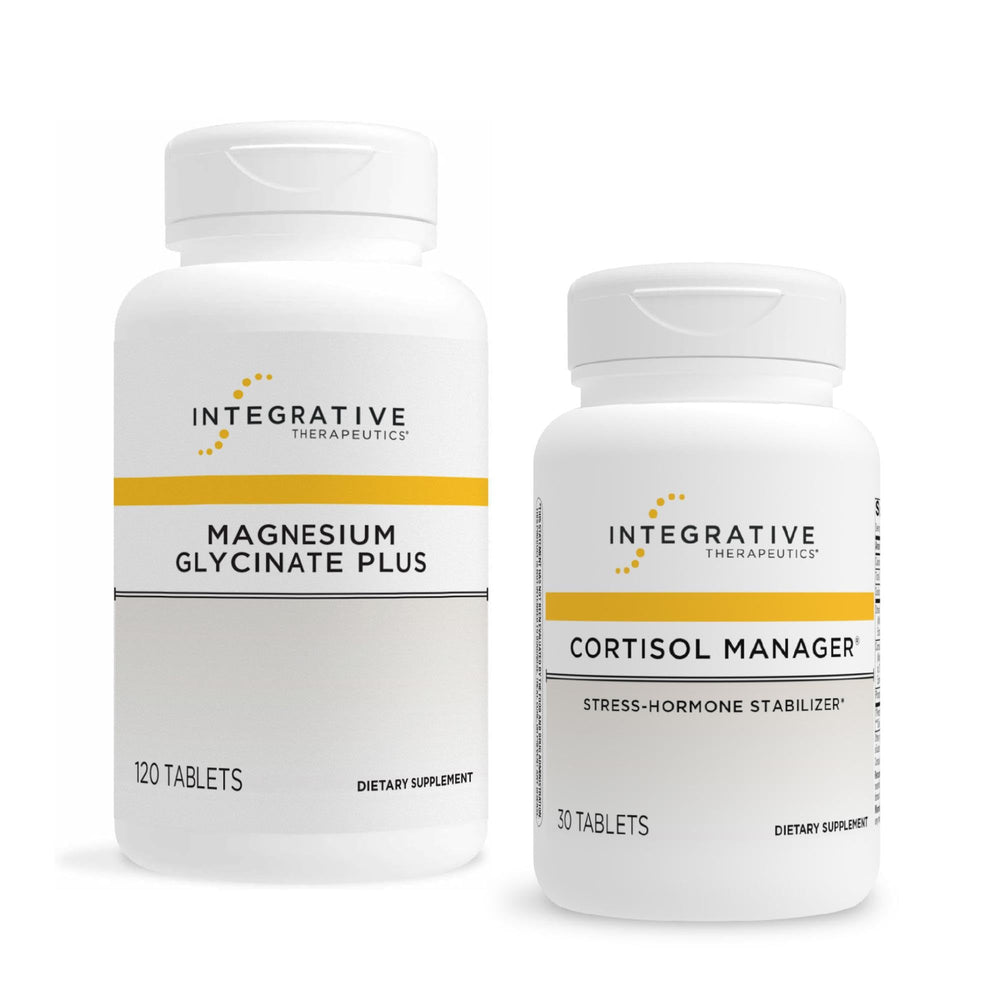 Integrative Therapeutics Cortisol Manager bottle image for stress support and calm evenings.