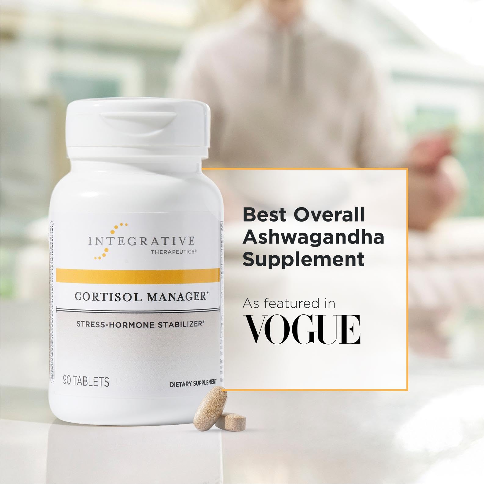 Capsules close-up shows ashwagandha and L-theanine for relaxation support.