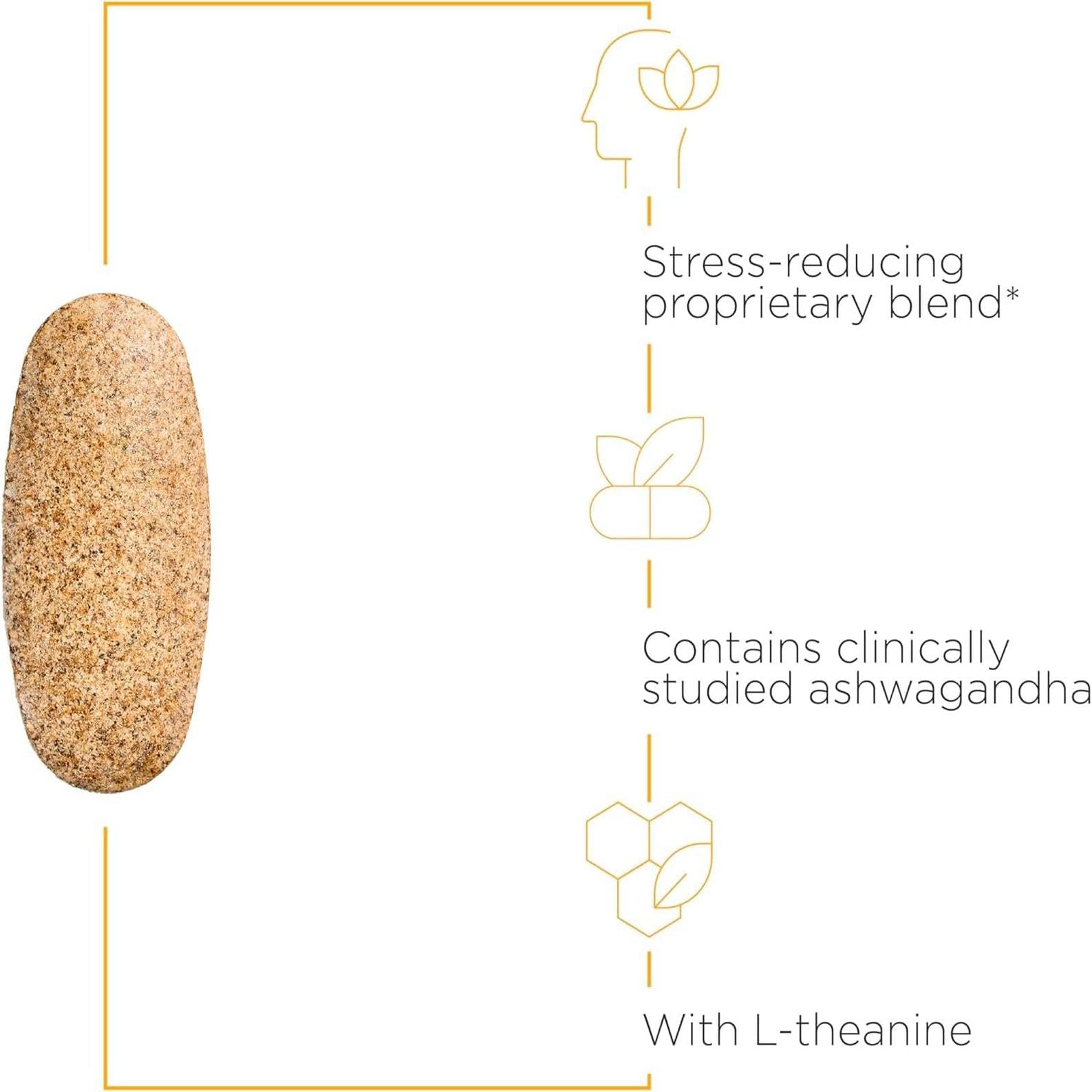 Cortisol Manager label highlighting L-theanine for relaxation support.