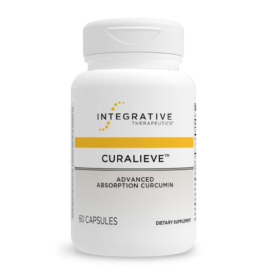 Integrative Therapeutics Curalieve bottle front highlighting high-absorption curcumin.