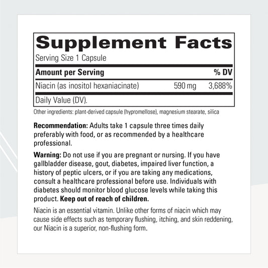 Integrative Therapeutics Flush-Free Niacin capsules ready for daily use