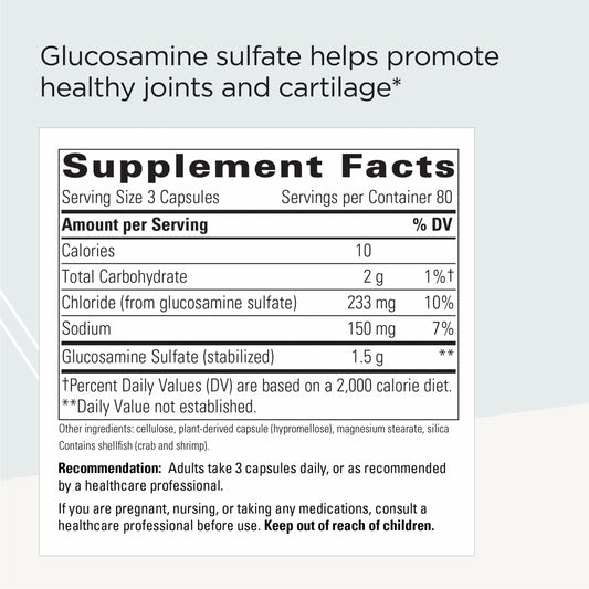 Integrative Therapeutics Glucosamine Sulfate bottle label close-up
