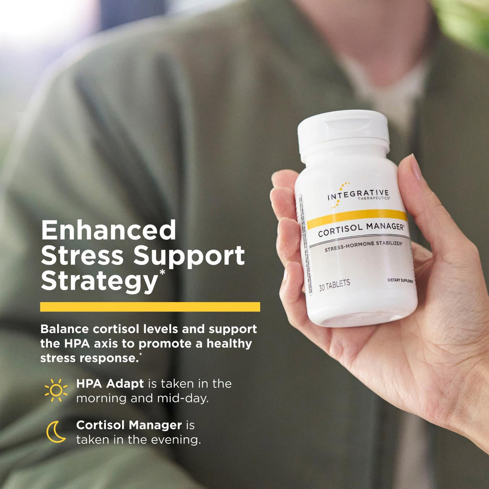 Integrative Therapeutics HPA Adapt bottle showcases adaptogenic herbs for stress balance