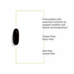 Integrative Therapeutics Iron Complex label nutrition details highlighting vitamin C and B12.