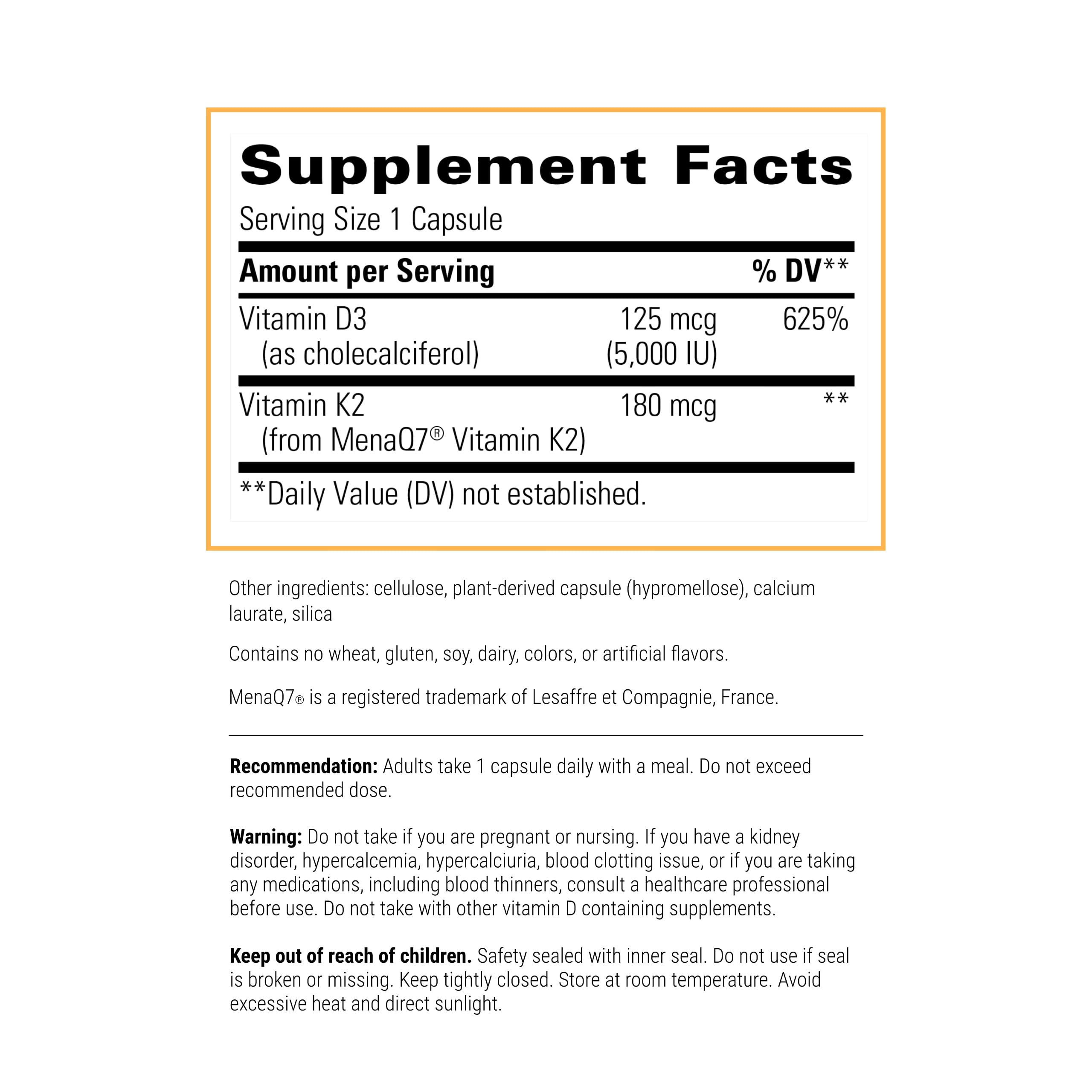 Integrative Therapeutics K2+D3 capsule close-up emphasizing calcium absorption
